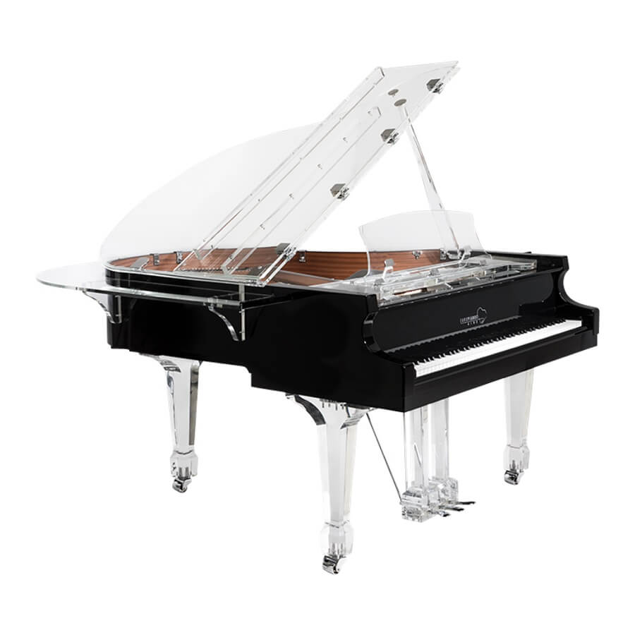 Euro Pianos Aire™ Acrylic piano with PianoBar attachment