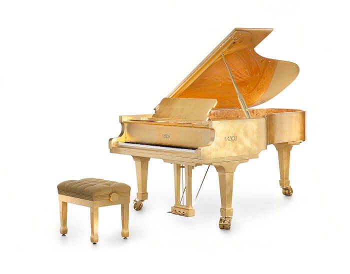 piano with 24k gold leaf