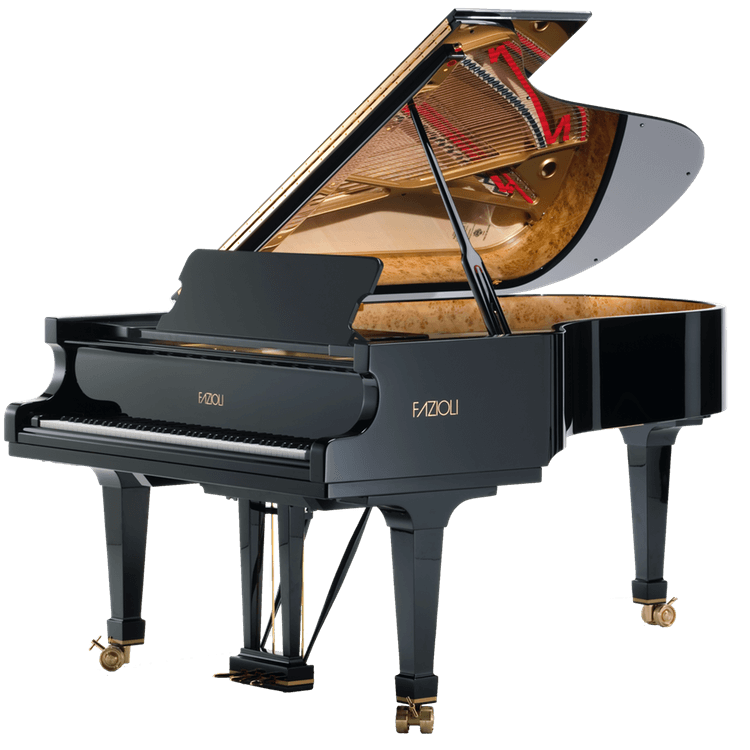 Fazioli model F212 black grand piano