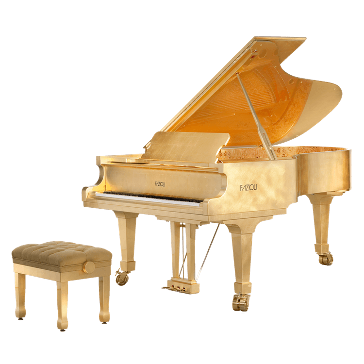 Fazioli 24K Gold Leaf Grand Piano Golden Piano