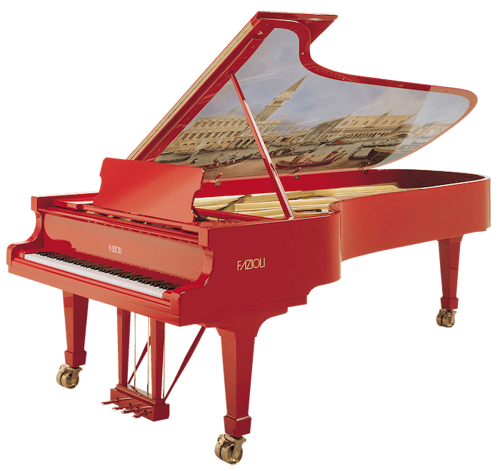 red piano design
