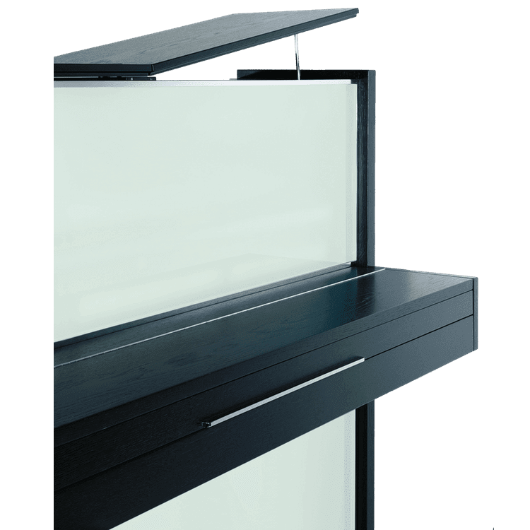 Sauter piano with glass and wood