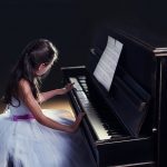 child playing piano