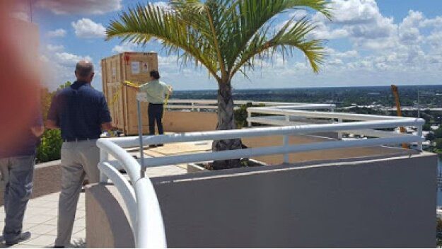 delivering piano to a penthouse