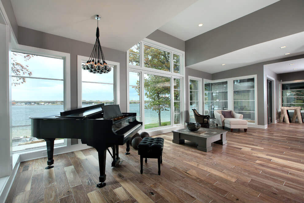 Modern Living Room With Grand Piano